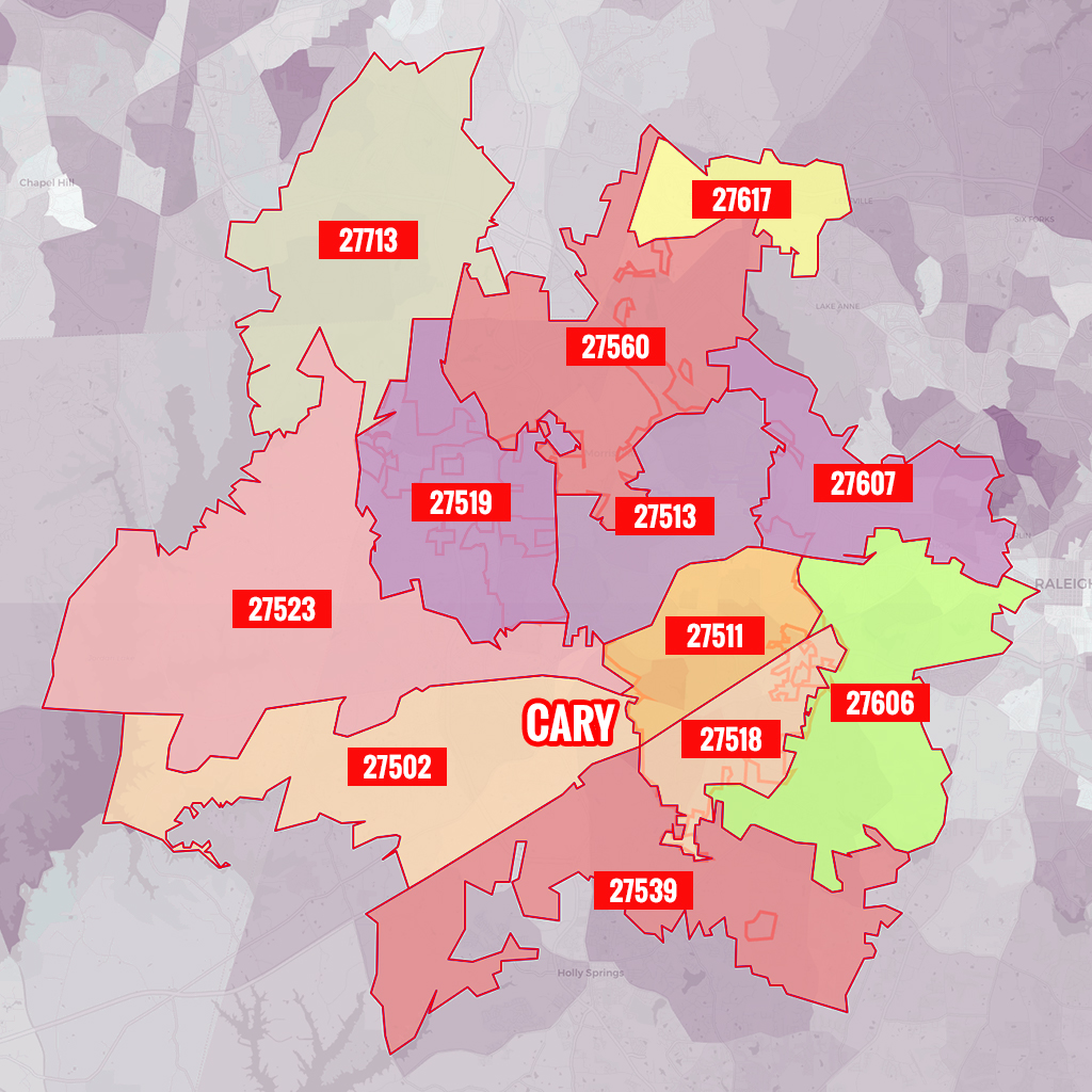 Raleigh Zip Code Map – Map Of The World